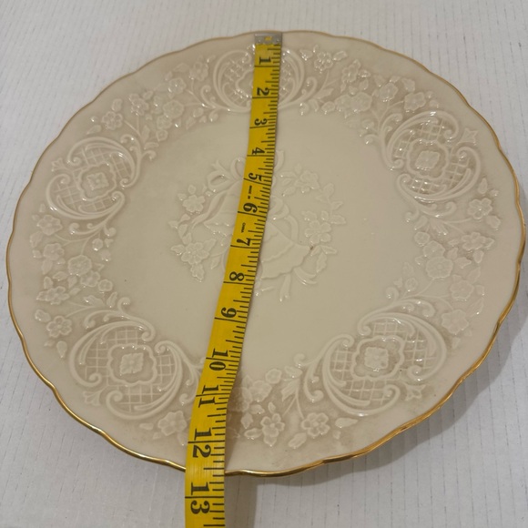 Vintage LENOX China Wedding Promises Collection Plate 12.5 Ivory 24 K Gold Trim - Picture 5 of 5